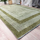 Alfa Rich Green Washable Area Rugs for Living Room Bedroom Kitchen Dining Cotton Rug