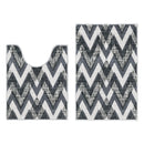 Chevron Design 2 Piece Bathroom Rugs Set | Gray