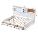 Twin/Full Size Wooden Daybed with 3 Drawers with Storage Shelves by LJGDeals