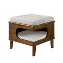 Letitia Rubber Wood Cat Bed Ottoman