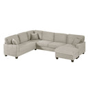 Upholstered U-Shaped Sectional Sofa With Movable Ottoman And Side Storage Pockets by HouseOfZazla