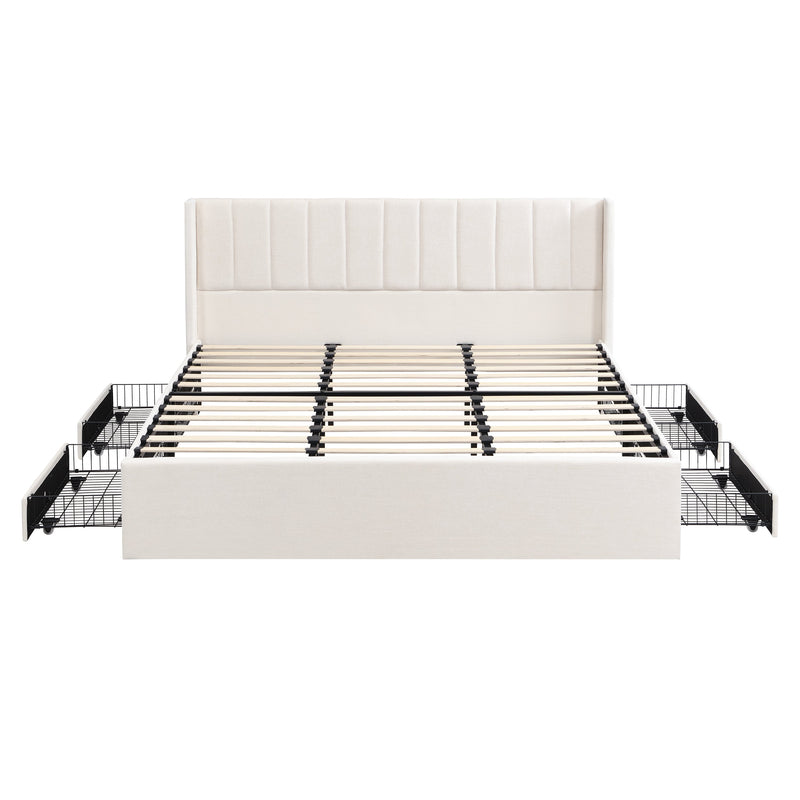 Large-Capacity Upholstered Storage Bed with Drawers, photo 10 of 10