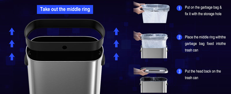 50L Smart automatic Trash Cans - Full Intelligent Sensor