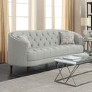 Veronica - Light Sloped Sofa With Tufted Elegant Upholstered Lounge Seating - Light Gray by HouseOfZazla
