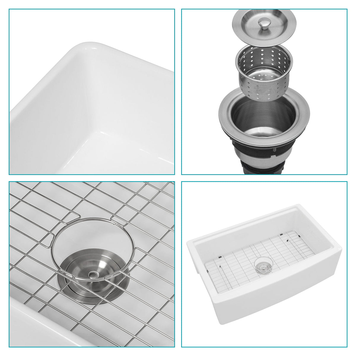 Classic Ceramic Farmhouse Sink Workstation Single Bowl With Durable Finish, photo 39 of 40