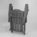 HDPE Folding Adirondack Chair with Dual Cup Holder - Gray
