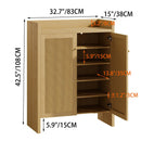 Rattan Shoe Cabinet with Doors, 6-Tier Storage Organizer