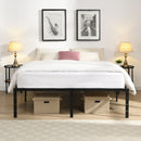 Heavy Duty Queen Size Bed Frame With Quiet Support - Black by HouseOfZazla