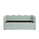 Gingham Daybed With USB Charging Port, Wave Shaped Design