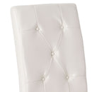 Carter 5 Tuft Dining Chair With Button Tufted Backrest And Espresso Legs - Ivory by HouseOfZazla