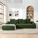 L-Shape Sectional Sofa, Modular Compressed Couch For Living Room Bedroom, 4 Seater - Green by HouseOfZazla