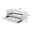 Jedda - Twin Daybed With Trundle - White Synthetic Leather