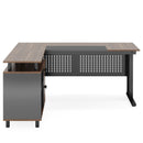 L-Shaped Executive Desk With File Cabinet, Office Workstation With Drawers, Shelves & Storage by HouseOfZazla