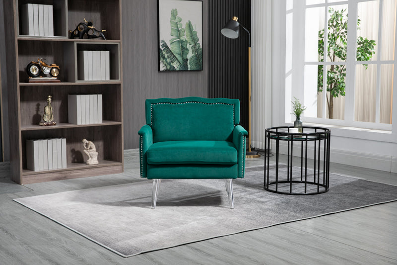 Accent Chair, Living Room Chair / leisure single sofa with acrylic feet