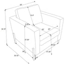 Schwan - Upholstered Track Arm Accent Chair - Oatmeal