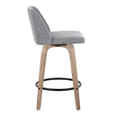 Toriano - Contemporary Fixed-Height Counter Stool & Swivel With Round Footrest (Set of 2) by HouseOfZazla