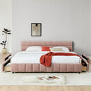 Modern Platform Bed Frame With Thick Fabric by Unique Piece Furniture