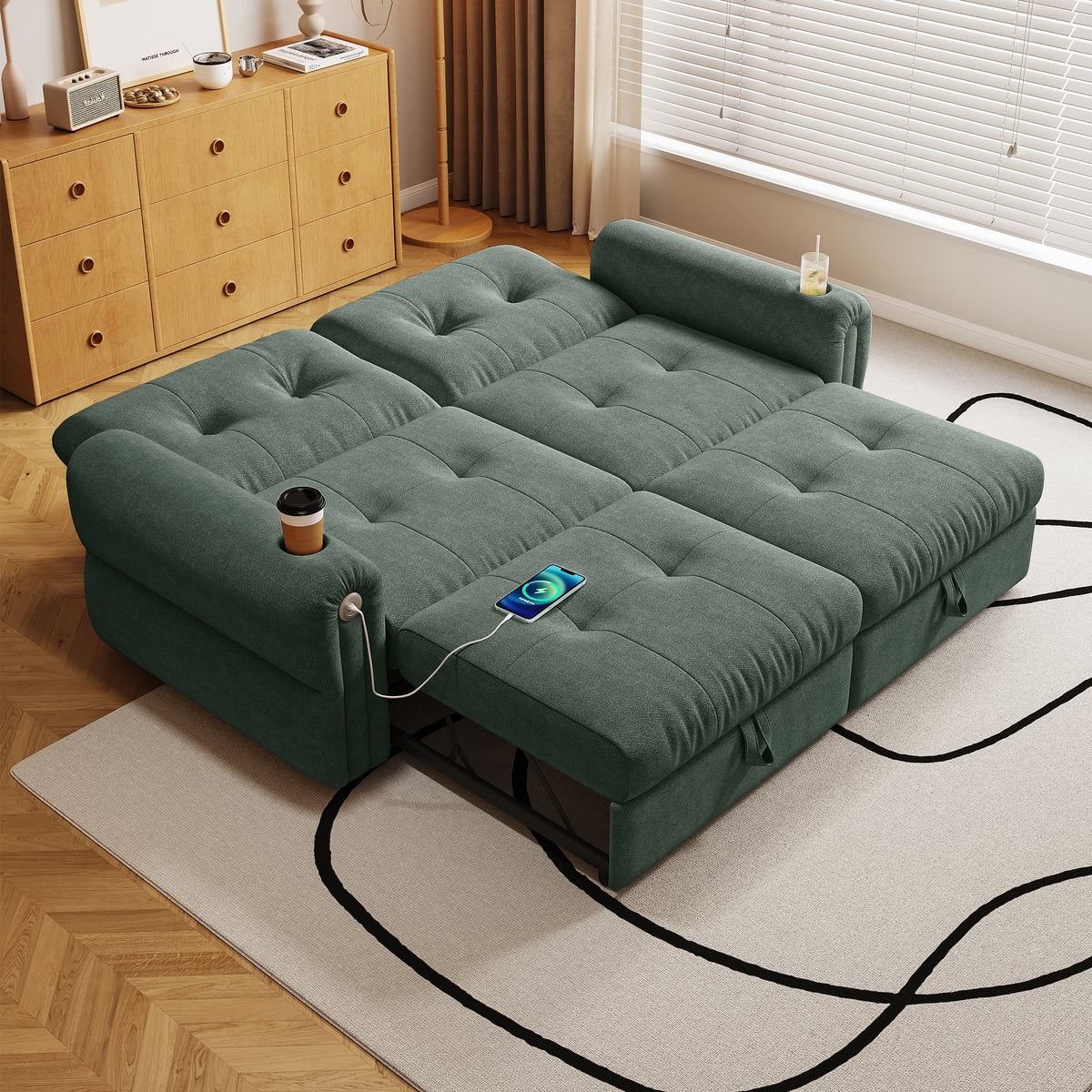 Chenille Convertible Sofa Bed, photo 7 of 10