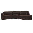 123" Modern Curved Sectional Sofa with Chaise Lounge - 3-Piece Set