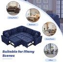 L-Shape Sofa Bed Pull-Out Sleeper Sofa With Wheels, USB Ports, Power Sockets For Living Room by HouseOfZazla