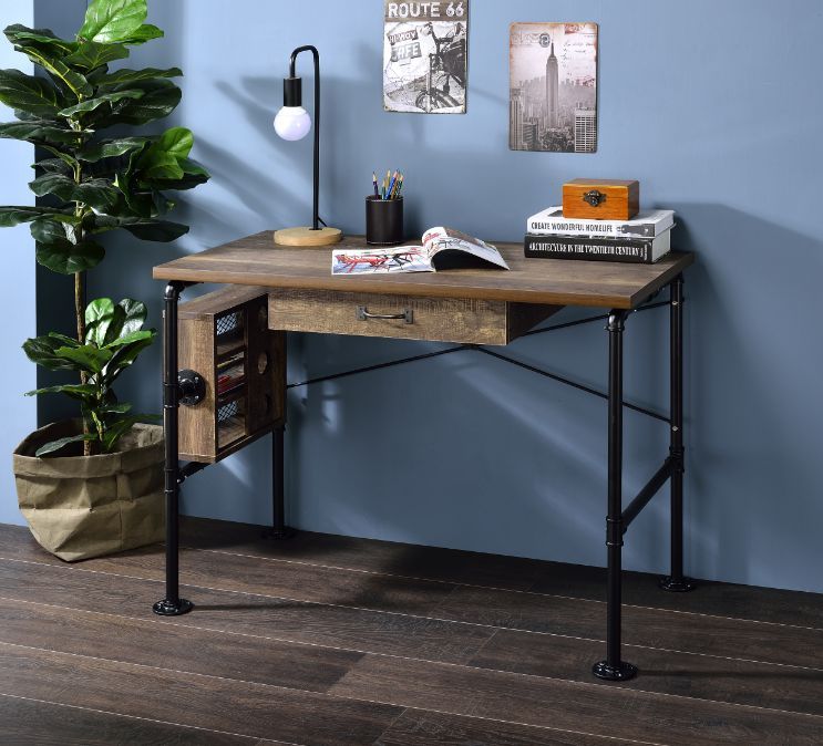 Endang - Writing Desk - Weathered Oak & Black, photo 7 of 7