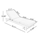 Light Teak Acacia Wood Chaise Lounge Set: 1 Frame + 1 3-Fold
