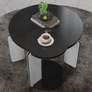 Round Coffee & End Table Set - Black by HouseOfZazla