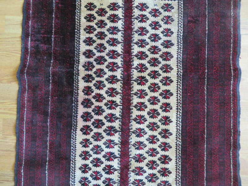 3' X 5' Handmade Fine Knotted Balouch Turkoman Prayer Silk Wool Rug