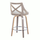 Charlotte - Farmhouse Fixed Height Counter Stool With Round Footrest (Set of 2) by HouseOfZazla