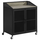 Arlette - 2 Door Mobile Home Bar Wine Cabinet With Smooth Rolling Casters - Black by HouseOfZazla