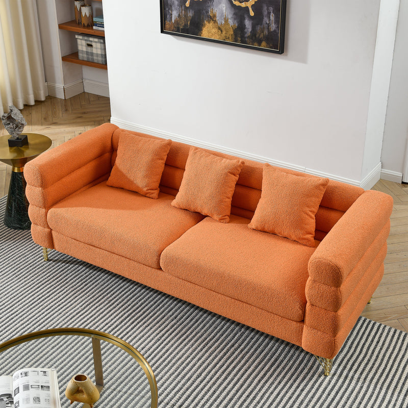 3-seater + 2-seater Combination sofa.ORANGE teddy