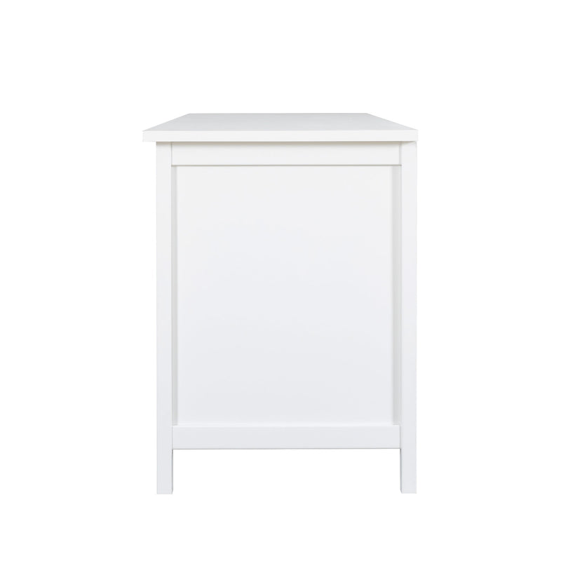 71-inchstylishTVcabinet Entertainment CenterTV stand,TVConsoleTable, Media Console,solidwood frame,Changhong glass door,Metal handle,antique white,canbeplacedin the children's room,bedroom Living Room