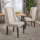 Modern Wingback Dining Chair (Set of 2) With Upholstered - Ivory by HouseOfZazla