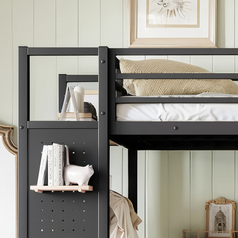Twin XL Size Loft Bed Frame with Wardrobe and Shelves, photo 4 of 10