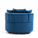 Accent Chair / Classical Barrel Chair for living room / Modern Leisure Sofa Chair (Blue)