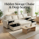 23" x 23" Off-White Square Ottoman
