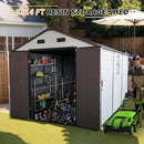 8x14 Ft Outdoor Resin Storage Shed with Windows