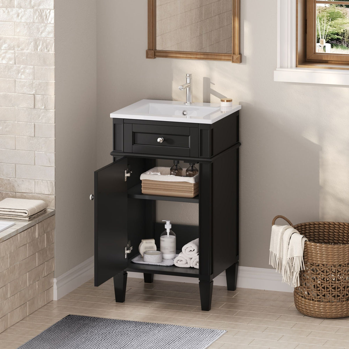 French Style Bathroom Vanity With Sink, Soft-Closing Door, Adjustable Shelf, Rectangular Design, photo 21 of 21