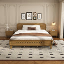 Pine Solid Wood Queen Size Bed, Rustic Yellow by HouseOfZazla