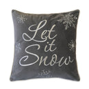 Let It Snow Embroidered Cotton Throw Pillow