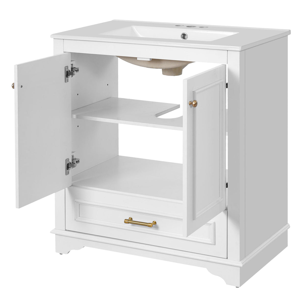 Bathroom Vanity With Sink, Cabinet & 2 Soft Closing Doors & Adjustable Shelf, photo 49 of 50