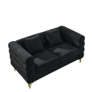 3-seater + 3-seater Combination sofa.BLACK teddy