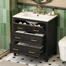 Retro Bathroom Vanity With Sink Combo, Free Standing Single Set With 3 Drawers by Unique Piece Furniture