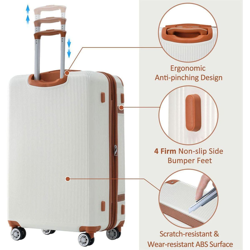 Hardshell Luggage Sets 3 Piece double spinner 8 wheels Suitcase with TSA Lock Lightweight 20"24"28"