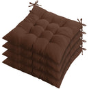4Pcs Chair Cushion Pads Pillow 15.75x15.75x2.37in Soft Tie On Square Sitting Mats For Home Office Car Sitting Travel