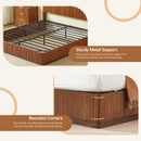 King Size Bed Frame with LED Lights in Walnut