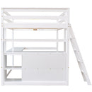Modern Loft Bed With Built In Desk, Shelves, And 2 Drawers by HouseOfZazla