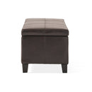Upholstered PU Leather Storage Ottoman with Solid Wooden Legs by HouseOfZazla