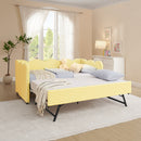Gingham Daybed With USB Charging Port, Wave-Shaped Design by HouseOfZazla
