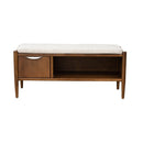 Accent Bench With Storage, Upholstered Cushion - Walnut Brown by HouseOfZazla